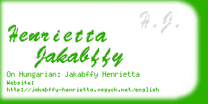 henrietta jakabffy business card